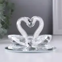 Фигурка стекло &laquo;Лебеди со стразой&raquo;, 11&times;7&times;7 см