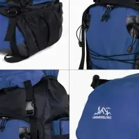 Рюкзак туристический, 90 литров, 6 наружных карманов, шнуровка, синий