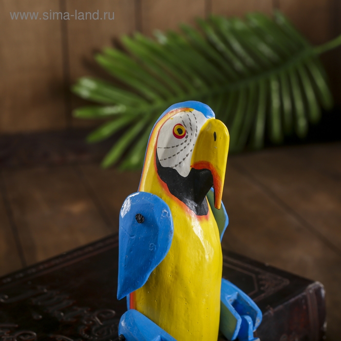 Сувенир "Попугай" висячие лапки, дерево 4,5х9х24 см