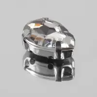 Стразы пришивные &laquo;Капля&raquo;, в оправе, 10&times;14 мм, 20 шт., цвет серебряный