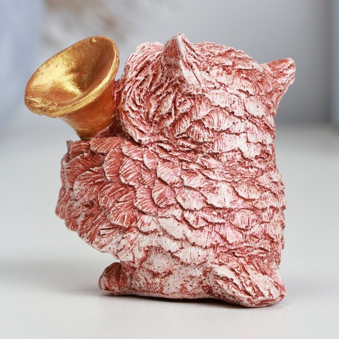 Фигура Фигура "Сова с саксофоном" красно-коричневая, 5х5х5см