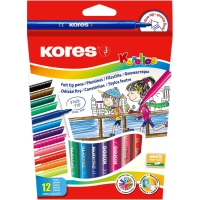 Фломастеры KORELLOS Kores 12 цветов, в картонной коробке с подвесом, 29013