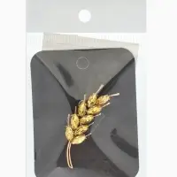 Брошь маленькая &laquo;Колосок&raquo;, жёлтая в золоте