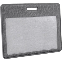 Бейдж горизонтальный для карты, внутр. разм 90x60мм Экокожа графит EK-1H-1