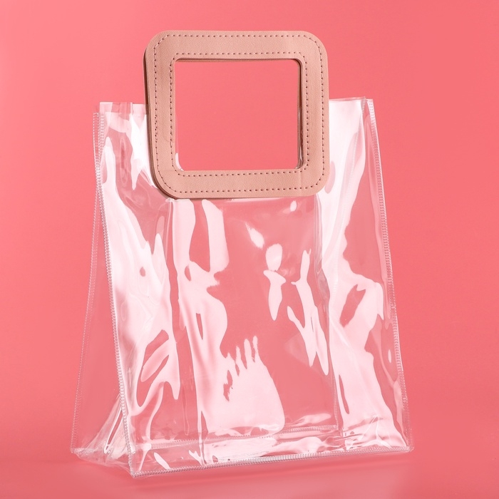 Пакет подарочный из ПВХ, розовый, 26.5 x 23 x 12 см Пакет подарочный из ПВХ, розовый, 26.5 x 23 x 12 см