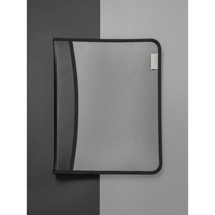 Папка на молнии А4, 2 отделения, Calligrata, 350 х 282 х 33 мм, пластик, 4 кармана, бизнес-класс, серебристый металлик Папка на молнии А4, 2 отделения, Calligrata, 350 х 282 х 33 мм, пластик, 4 кармана, бизнес-класс, серебристый металлик