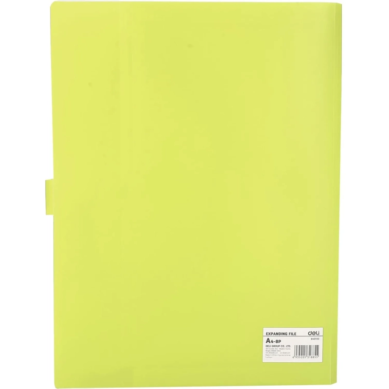 Папка органайзер Rio на кнопке  A4 8отделений РР 0,6мм в ассортим EB40102