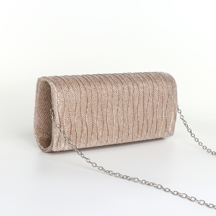 Сумка-клатч на магните, длинная цепь, цвет золотой
