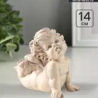 Фигурка гипс &laquo;Ангел на ладошках&raquo;, 14&times;17&times;9 см, состаренный эффект, слоновая кость