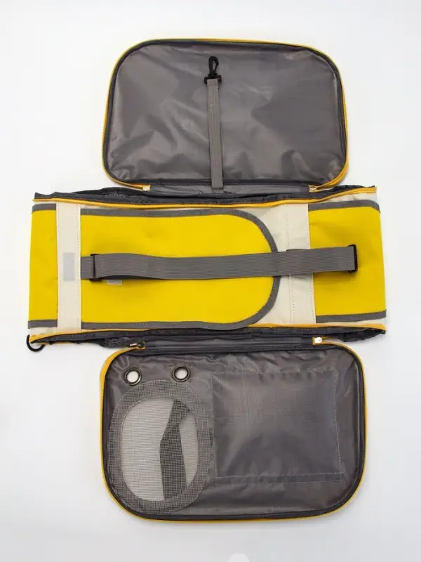 Сумка-переноска с органайзером и окном, 45&times;26&times;29 см, серо-жёлтая