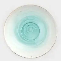 Чайная пара Доляна &laquo;Млечный путь&raquo;, 2 предмета: чашка 220 мл, блюдце d=13.5 см, фарфор, бирюзовая