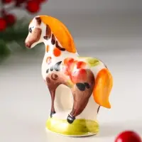 Сувенир Лошадь стоящая, 7х7см, гжель, цвет