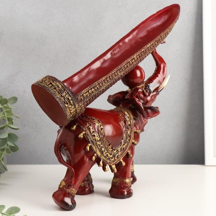 Сувенир подставка под бутылку полистоун Сувенир подставка под бутылку полистоун "Слон с попоной с кисточками" 29х28х10,5 см