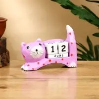 Календарь настольный «Кошка», 14×4×10 см, дерево, сиреневый