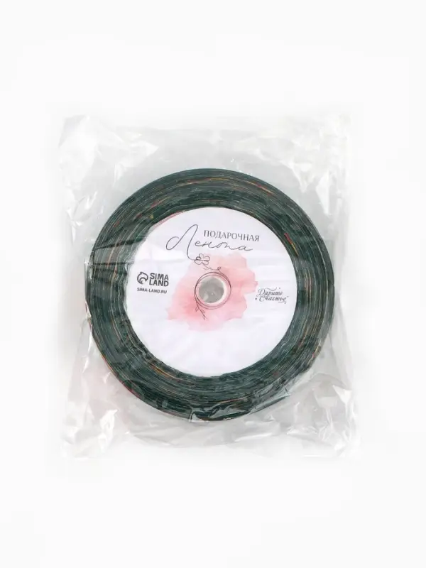 Лента атласная на 9 мая &laquo;Я помню! Я горжусь!&raquo;, 25 мм &times; 23&plusmn;1 м, зелёная