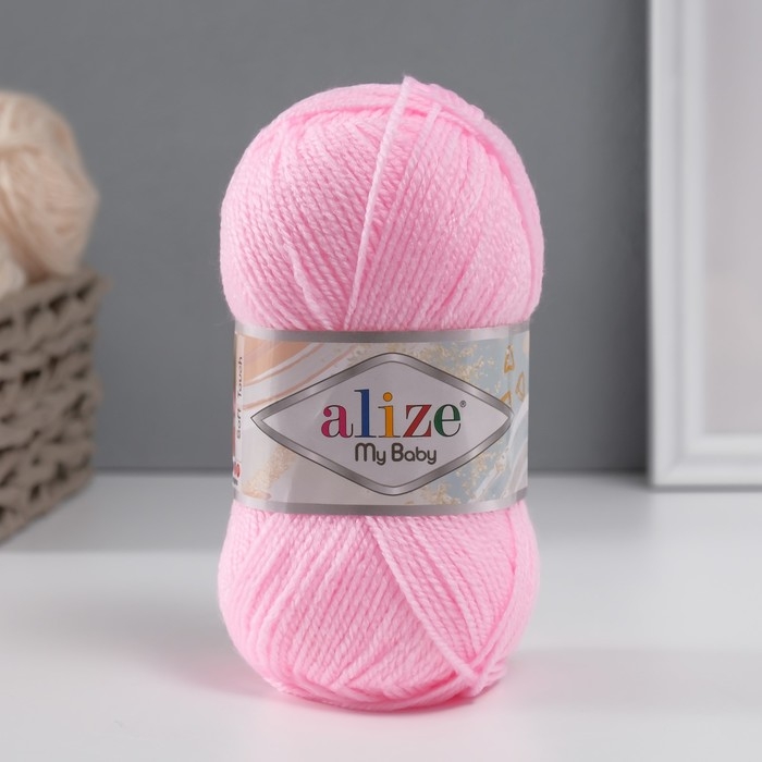 Пряжа Пряжа "My baby" 100% акрил 150м/50гр (185 детский розовый)