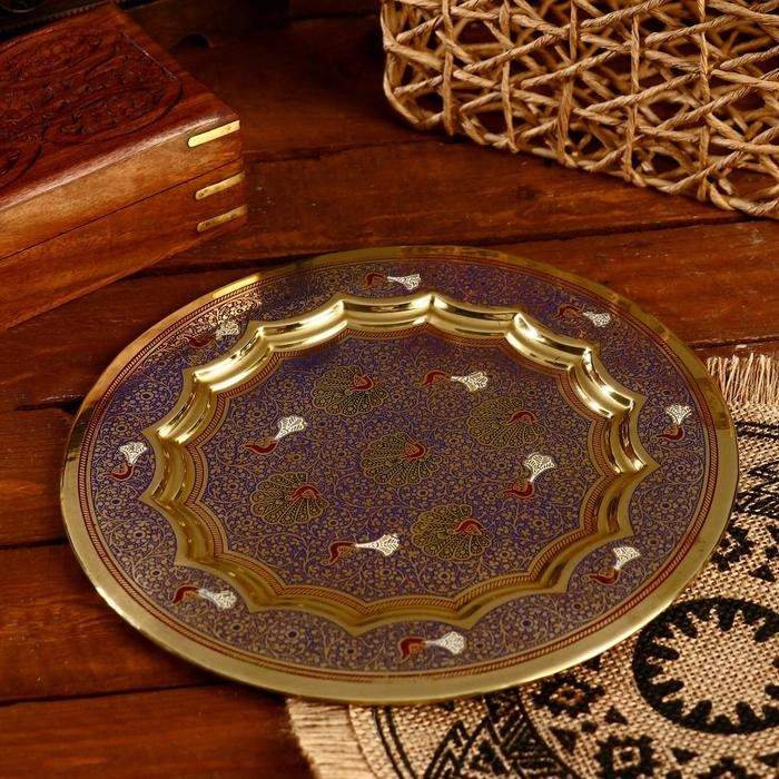 Блюдо "Абстракция" латунь 25х25 см