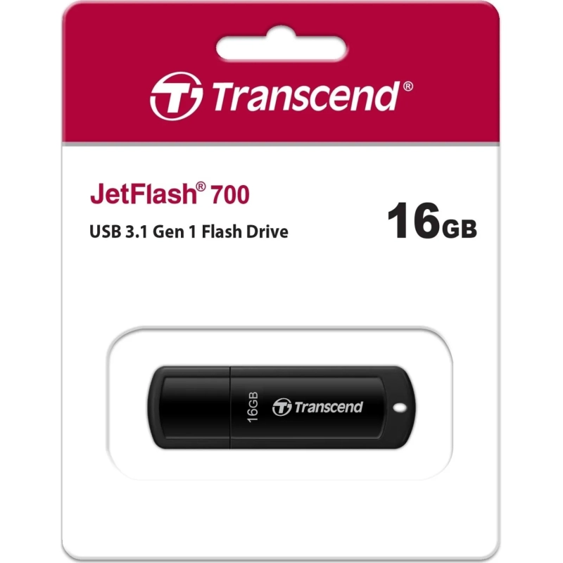 Флеш-память Transcend JetFlash 700, 16Gb, USB 3.1 G1, чер, TS16GJF700