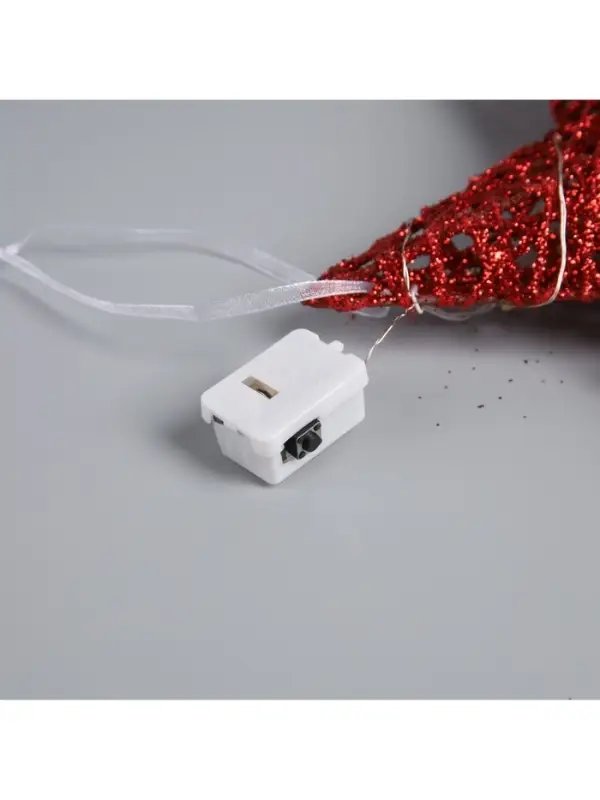 Подвеска световая &laquo;Звезда красная&raquo;, 20&times;20&times;5 см, 10 LED, от батареек AG13&times;3, свечение тёплое белое