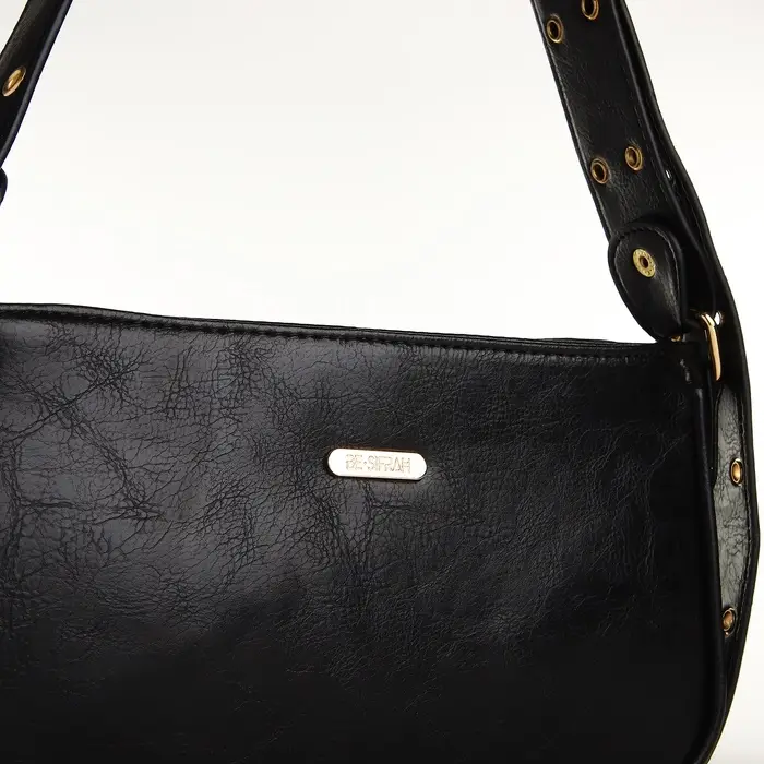 Сумка женская багет на молнии, 25&times;5&times;15 см, чёрная