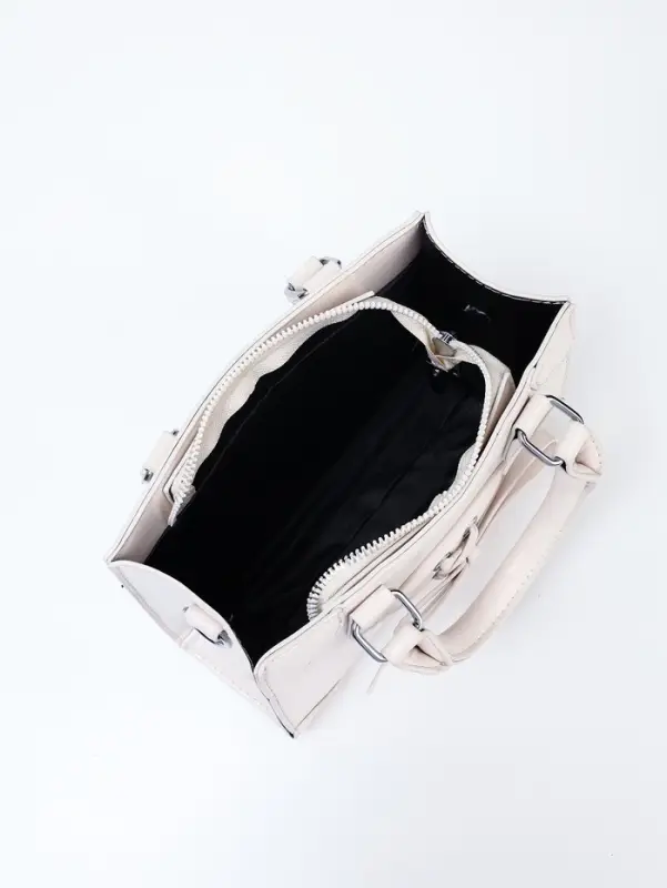 Сумка женская тоут на молнии, 20&times;8&times;14 см, белая