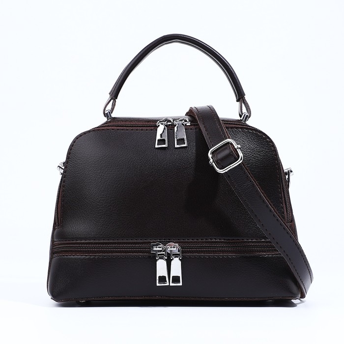 Сумка кросс-боди на молнии, цвет тёмно-коричневый Сумка кросс-боди на молнии, цвет тёмно-коричневый