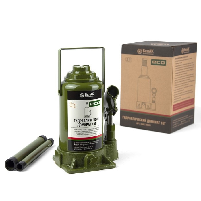 Домкрат гидравлический  Домкрат гидравлический "БелАК" ECO БАК.70020, подъем/подхват 390/200 мм, 16 т