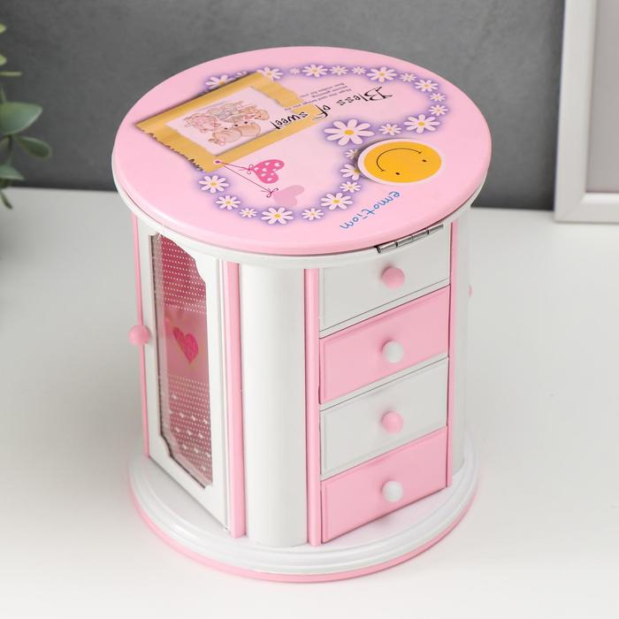 Шкатулка музыкальная круглая механическая 17х15 см Шкатулка музыкальная круглая механическая 17х15 см