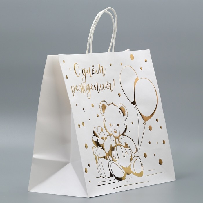 Пакет подарочный крафтовый, упаковка, «Мишка», 32 х 28 х 15 см Пакет подарочный крафтовый, упаковка, «Мишка», 32 х 28 х 15 см