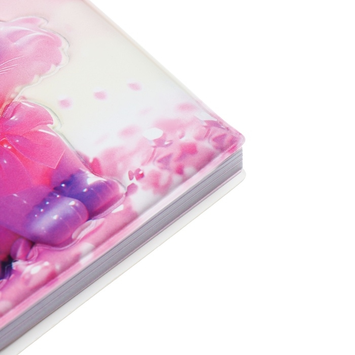 Записная книжка подарочная на гребне 80л,линия, цветной блок,обложка ПВХ 3D Кошка(10х10,5см)   10539 Записная книжка подарочная на гребне 80л,линия, цветной блок,обложка ПВХ 3D Кошка(10х10,5см)   10539