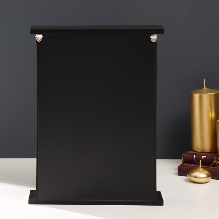 Ключница дерево Ключница дерево "Лист монстеры" чёрная, зеркальная 6х22,3х29,5 см