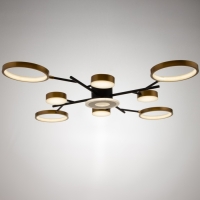 Люстра с ПДУ 2300/9GD LED 190Вт 3000-6000К золото 85х85х9 см BayerLux