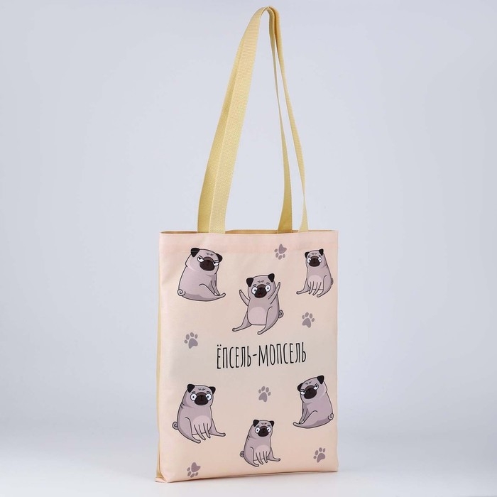 Шопер «Мопс» без молнии, без подклада, цвет бежевый Шопер «Мопс» без молнии, без подклада, цвет бежевый