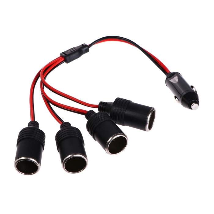 Разветвитель прикуривателя 12-24V, 4 гнезда, провод 45 см Разветвитель прикуривателя 12-24V, 4 гнезда, провод 45 см