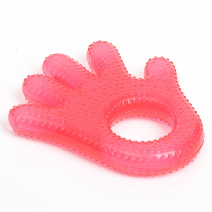 Прорезыватель охлаждающий с водой «Ладошка», цвет красный, Крошка Я