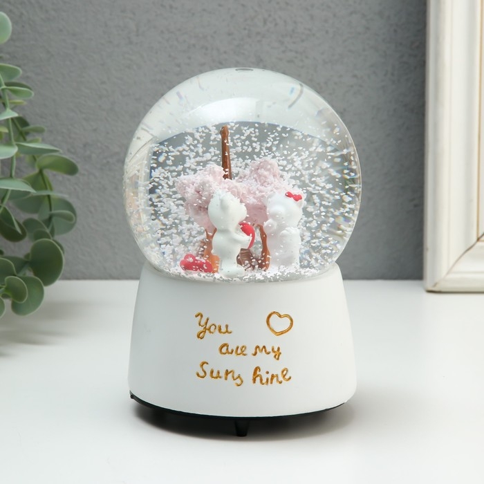 Сувенир полистоун водяной шар музыка и крутится Сувенир полистоун водяной шар музыка и крутится "Признание мишки" МИКС 10,5х10,5х15,5 см