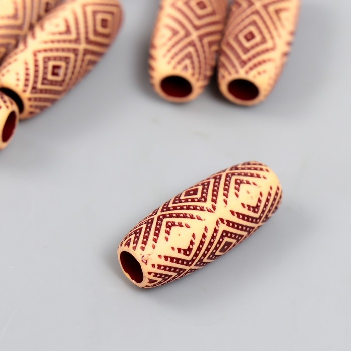 Бусины для творчества пластик Бусины для творчества пластик "Этно. Двойной ромб" набор 20 гр 1,2х1,2х3 см