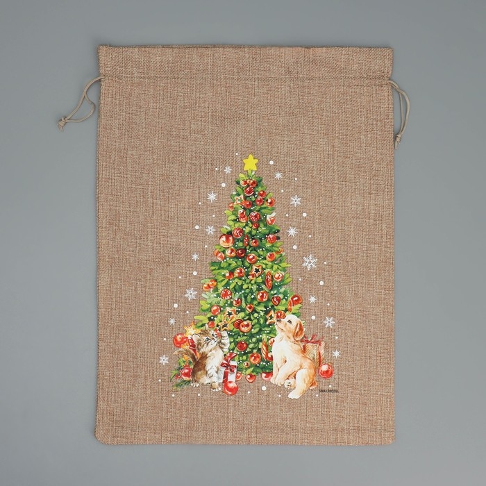 Мешок с термонаклейкой «Елочка», 30 х 40 см +/- 1.5 см, Новый год Мешок с термонаклейкой «Елочка», 30 х 40 см +/- 1.5 см, Новый год