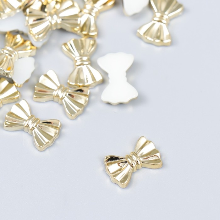 Декор для творчества пластик Декор для творчества пластик "Бантики" золото набор 30 шт 0,9х1,3 см