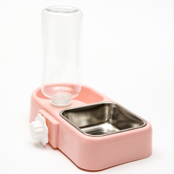 Комплекс автопоилка и автокормушка 26,5 х *16,5 х 22 см, розовый Комплекс автопоилка и автокормушка 26,5 х *16,5 х 22 см, розовый