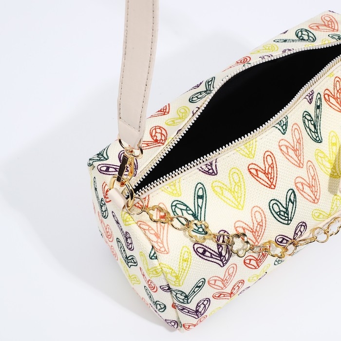 Сумка кросс-боди на молнии, цвет бежевый/разноцветный Сумка кросс-боди на молнии, цвет бежевый/разноцветный