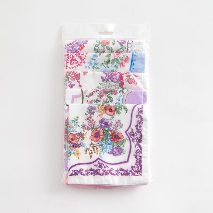 Платки носовые женские Этель  Платки носовые женские Этель "Летний день" 30*30 см, (набор 12 шт), рис. МИКС,100% хлопок