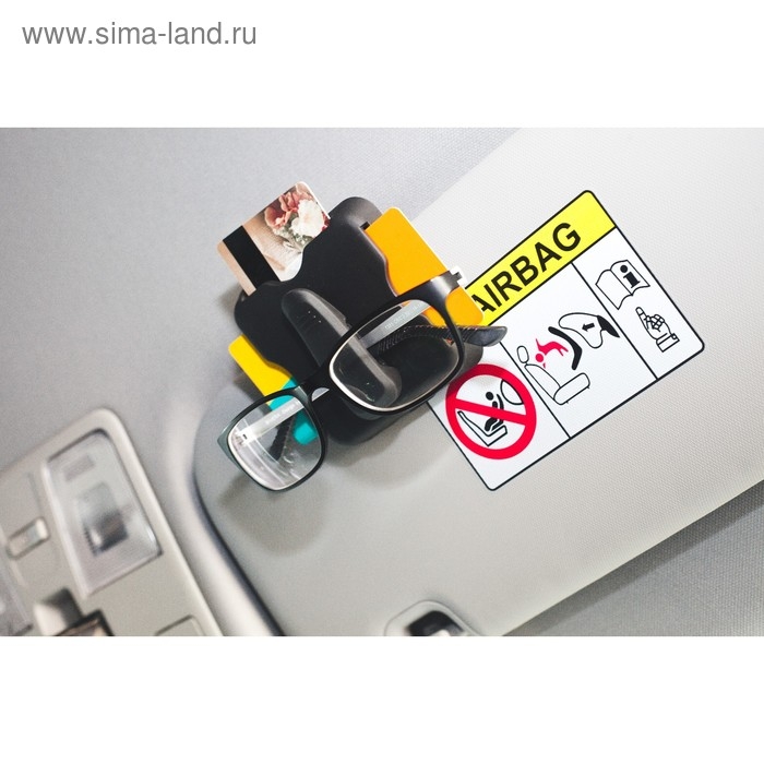 Держатель очков и визиток на солнцезащитный козырек, черный Держатель очков и визиток на солнцезащитный козырек, черный