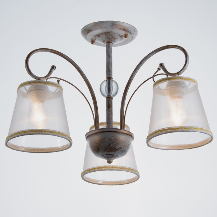 Люстра 2150/3 E27 40Вт белый с золотой патиной 47х47х35 см. Модель F761TT-700 Люстра 2150/3 E27 40Вт белый с золотой патиной 47х47х35 см. Модель F761TT-700