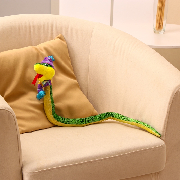 Мягкая игрушка «Змея», зимняя, 72 см, в новогоднем колпаке Мягкая игрушка «Змея», зимняя, 72 см, в новогоднем колпаке