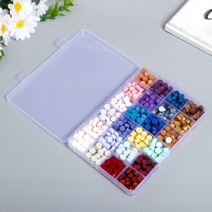 Набор сургуча Набор сургуча "Светлые и тёмные цвета" матовый+перламутр 24 цвета 19х13х2 см