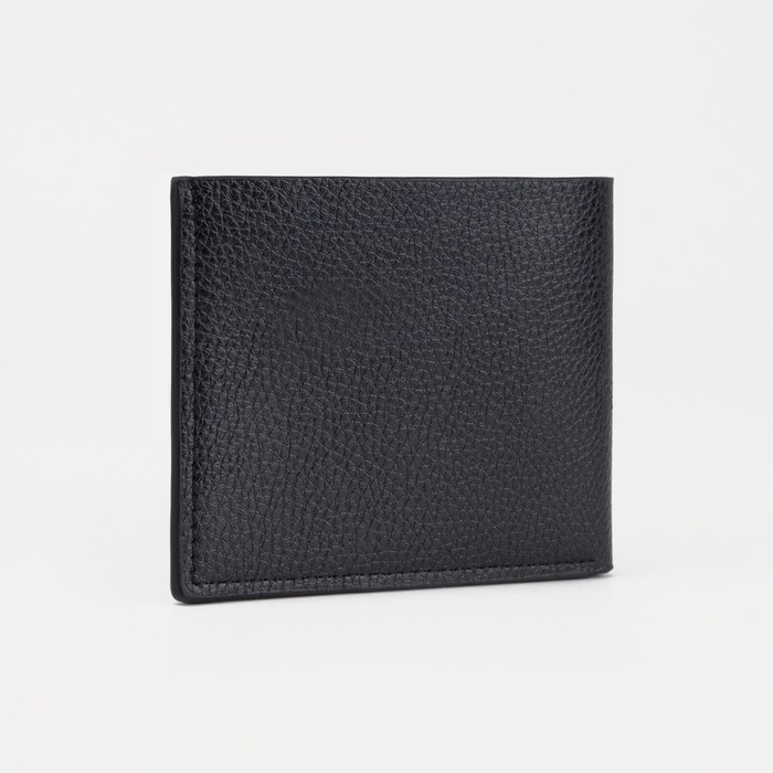 Портмоне мужское без застежки, отдел для купюр, для карт, для монет, цвет чёрный Портмоне мужское без застежки, отдел для купюр, для карт, для монет, цвет чёрный