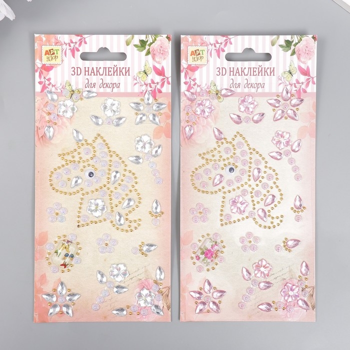 Наклейка пластик стразы "Единорожка" МИКС 19х9 см