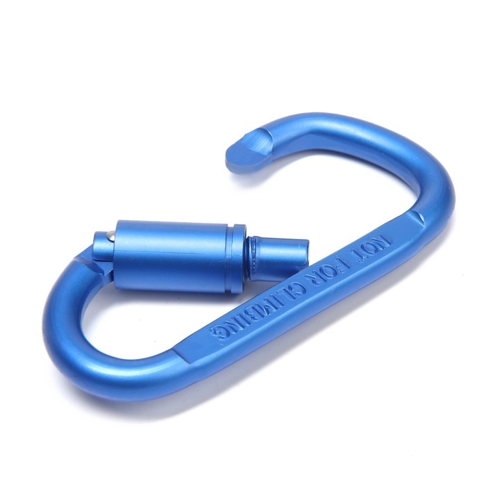 Карабин подвесной тактический 81х41 мм, D-образный, цвет синий Карабин подвесной тактический 81х41 мм, D-образный, цвет синий