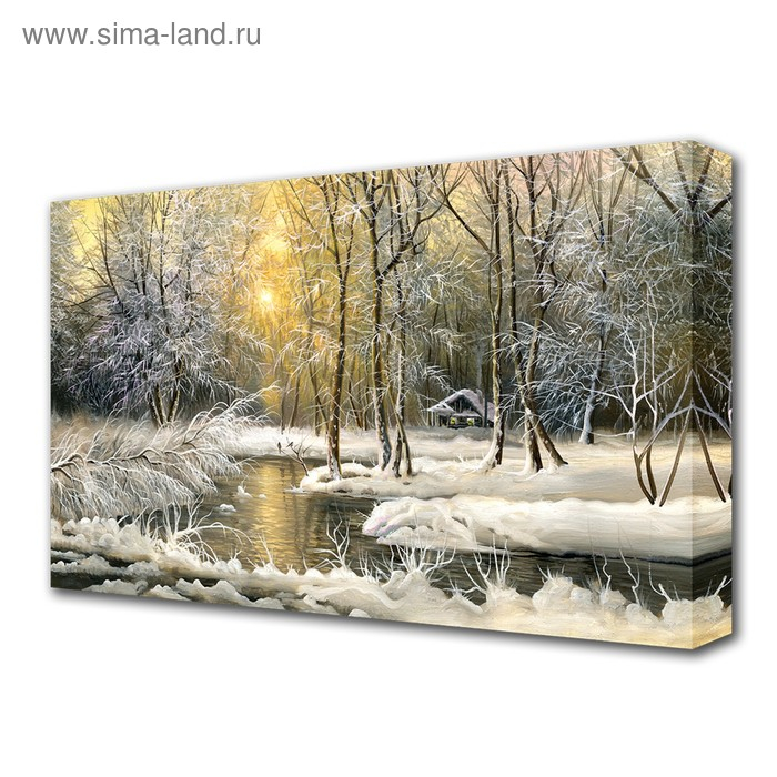 Картина на холсте Картина на холсте "Зимой в лесу" 60*100 см